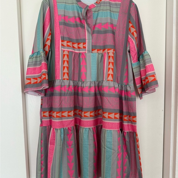 Colorful Geometric Pattern Dress - Picture 1 of 3